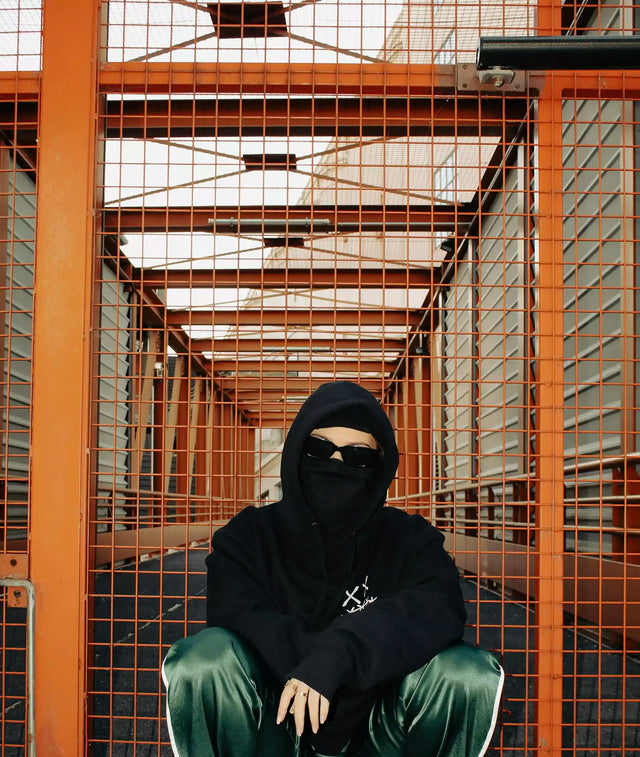 Sweat à capuche noir Sad Face - Collection Greatness over death - Hoodie Streetwear