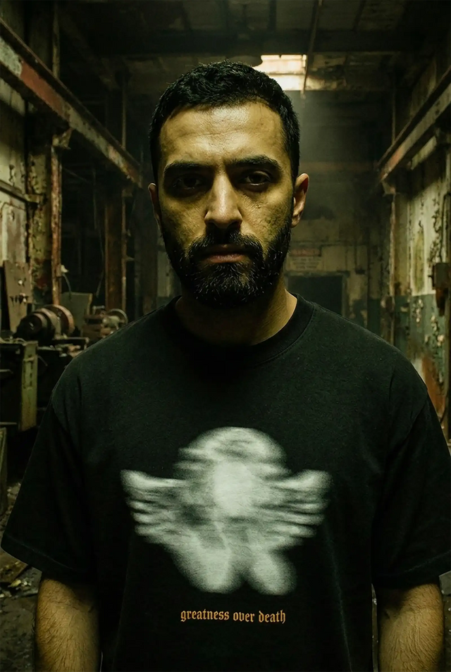 T-shirt streetwear oversize Blurry angel porté - Greatness Over death