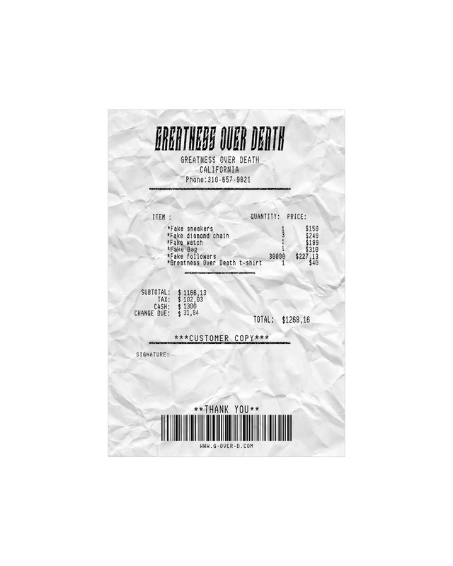 Sweat à Capuche "Receipt" - Greatness Over Death