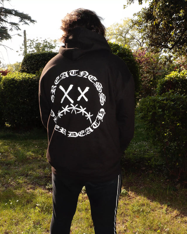 Sweat à Capuche Sad Face Black - Greatness Over Death