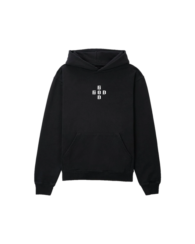 Hoodie "G.O.D Cross Logo" Black - Greatness Over Death