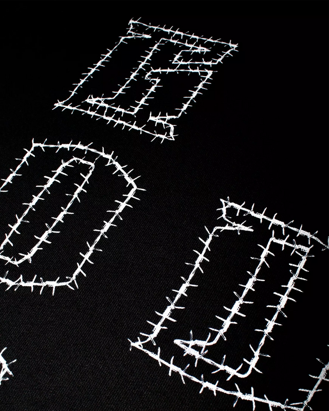 Tee Shirt Oversize "Barbed wire" Noir - Greatness Over Death