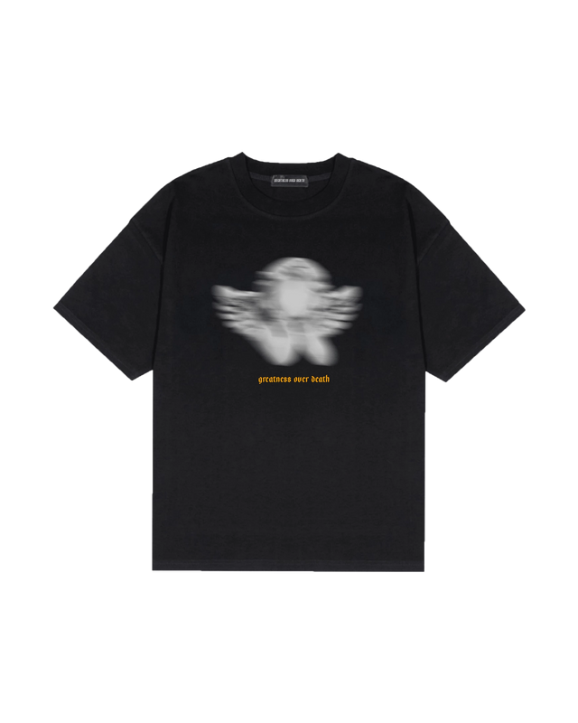 Tee Shirt Oversize Blurry Angel Noir - Greatness Over Death