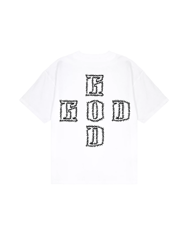 Tee Shirt Oversize "Barbed Wire" Blanc - Greatness Over Death