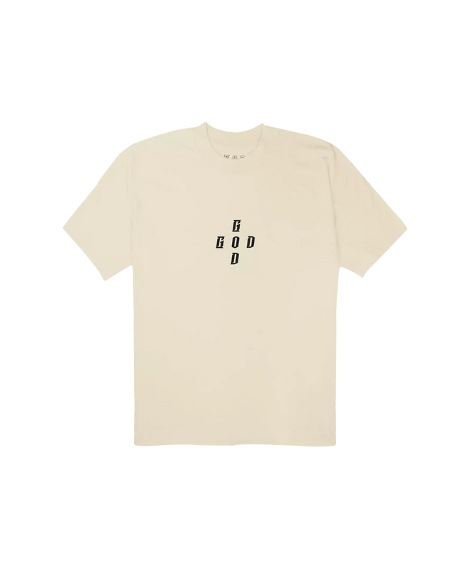 Tee Shirt Oversize "G.O.D cross logo" Cream - Greatness Over Death