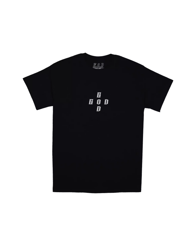 Tee Shirt "G.O.D Cross Logo" Black - Greatness Over Death