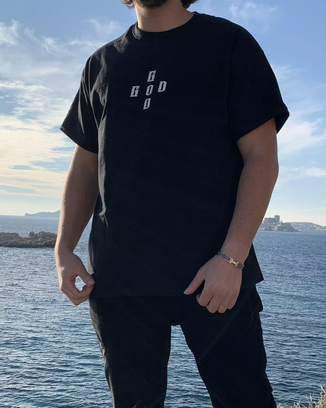 Tee Shirt "G.O.D Cross Logo" Black - Greatness Over Death