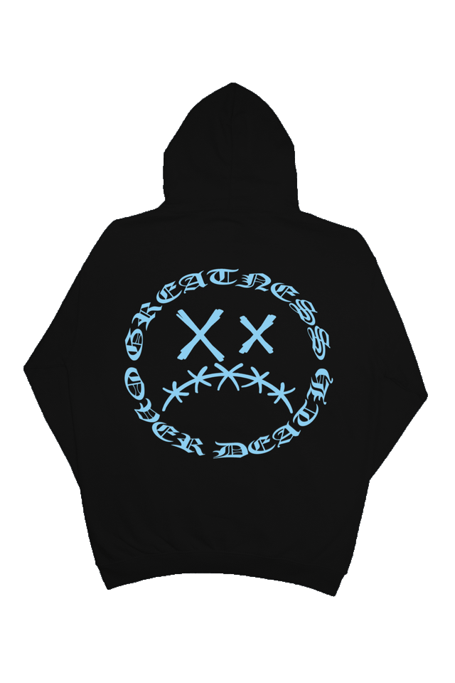 Hoodie oversize coloré Sad Face, sweat à capuche streetwear exclusif Greatness Over Death.