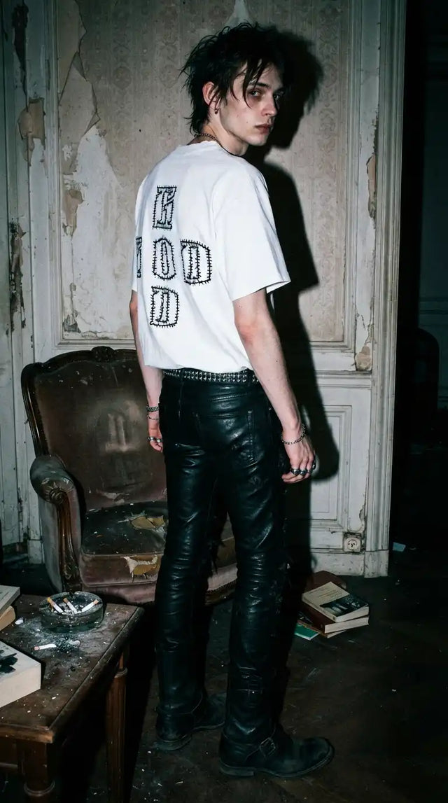Mannequin portant t-shirt oversize barbed wire / greatness over death