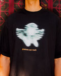 Tee Shirt Oversize Blurry Angel Noir - Greatness Over Death