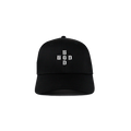 Casquette GOD Cross Logo noire, casquette streetwear brodée premium Greatness Over Death.
